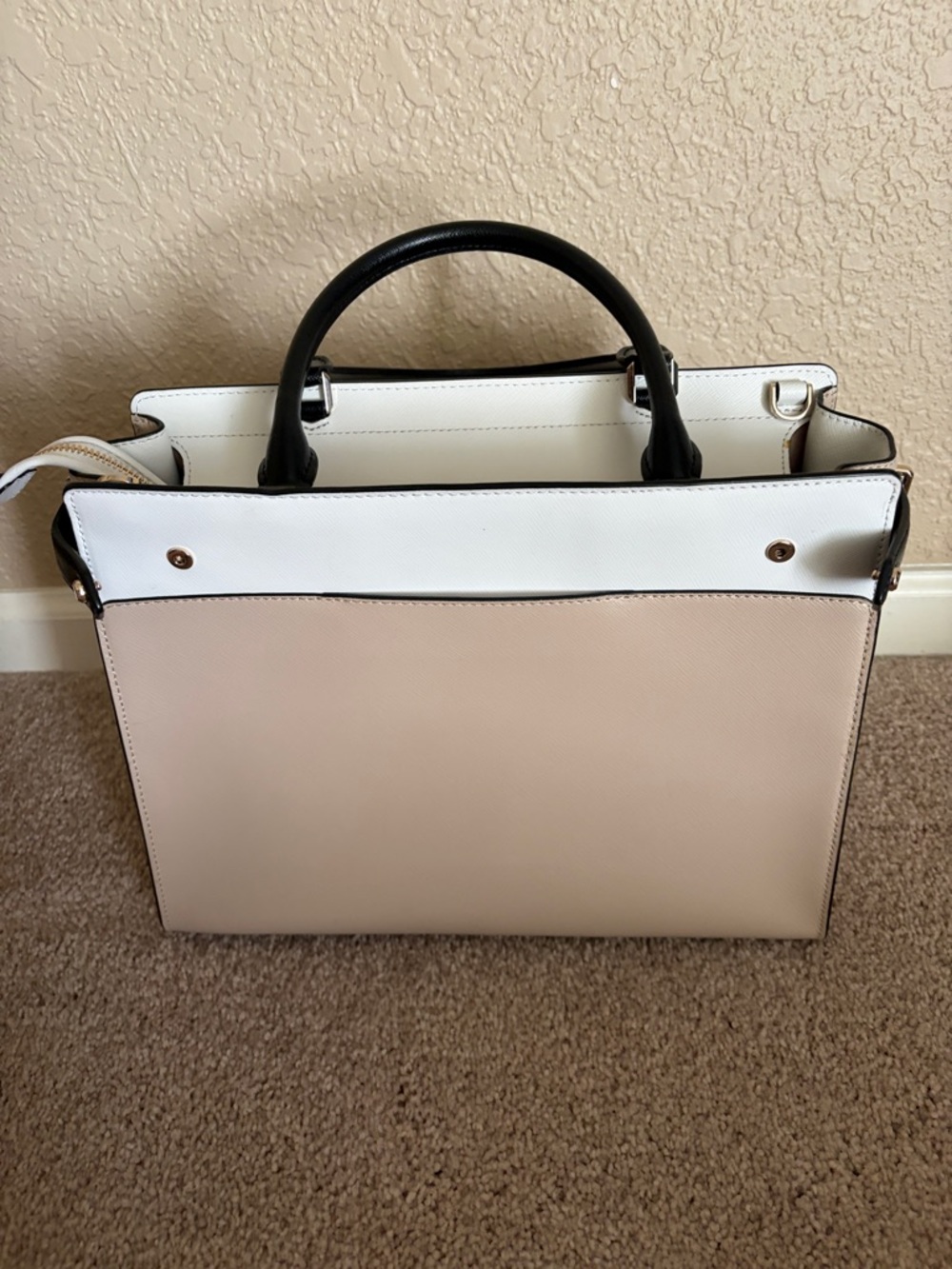 kate spade Colorblock Satchel in Blush, White & Black - Picture 3 of 9